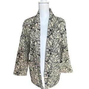 Floral Black and Cream Blazer
